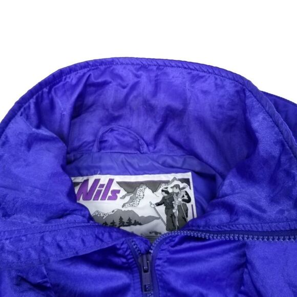 Nils Vintage Ski Royal Blue High Neck Winter Coat Snow Jacket 8 90s Y2K Gorpcore - Picture 4 of 9